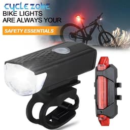 image-USB Rechargeable Bike Light Front Light Red Taillight Easy to Install 3 Modes Bicycle Accessories for the Bicycle