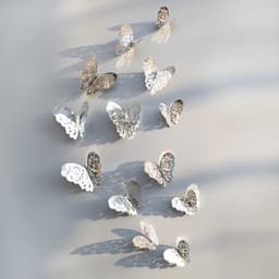image-12Pcs/Set Hollow 3D Butterfly Wall Stickers For Wedding Decoration Living Room Window Home Decor Gold Silver Butterflies Decals