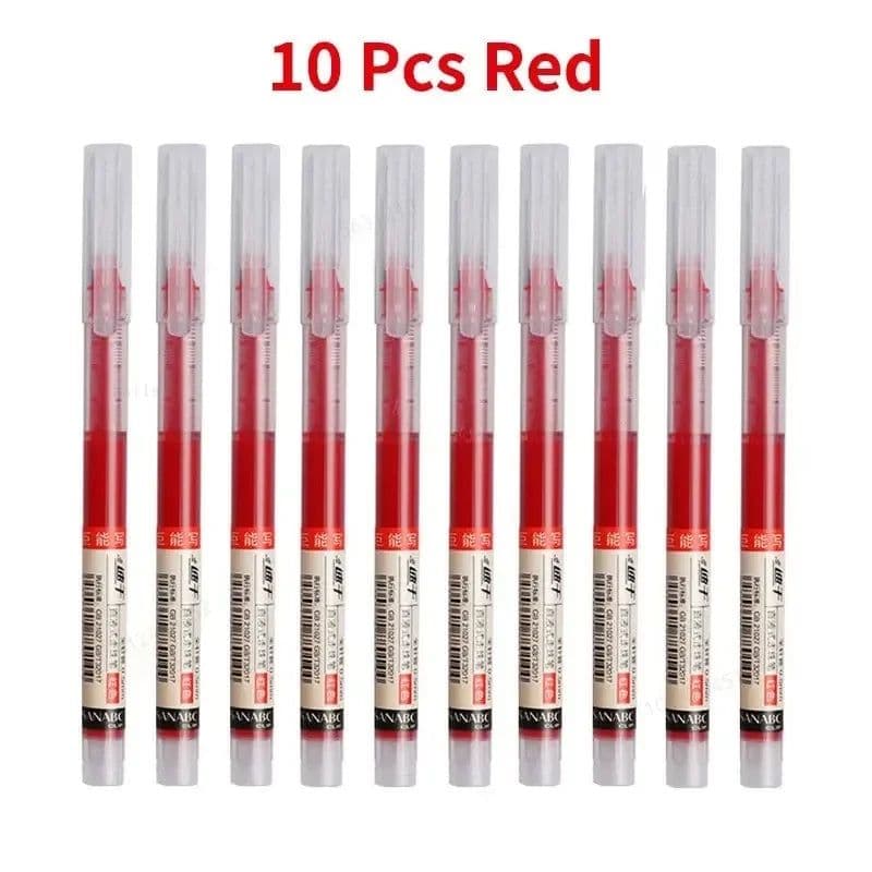 image-10Pcs/set High Quality Needle Type Gel Pens Straight Liquid Ballpoint Pen Kawaii Stationery School Office Supplies Writing