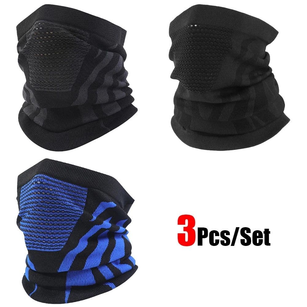 image-3Pcs/Set Unisex Winter Warm Skiing Mask Elastic Breathable Outdoor Sports Running Fishing Multi-Functional Neck Warmer Headscarf