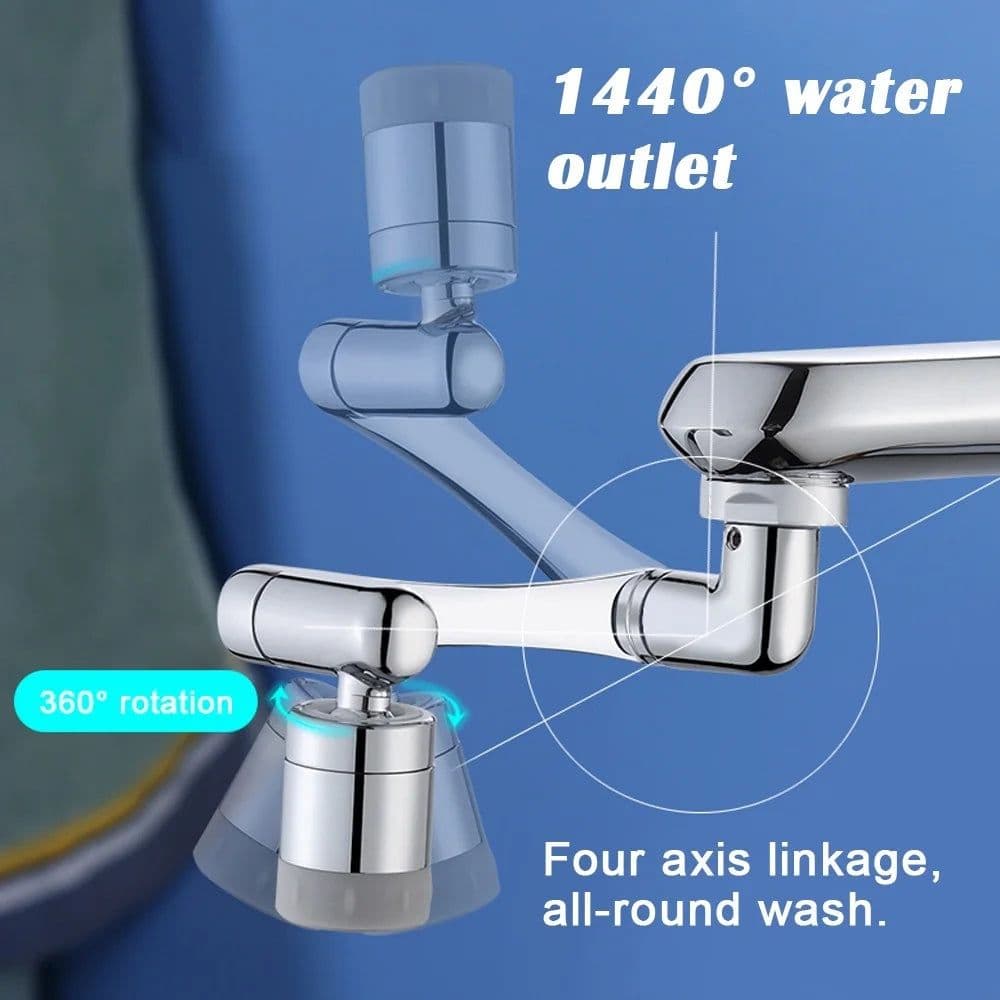 image-1080° Bathroom Water Tap Nozzle Universal Rotation Faucet Extender Sprayer Kitchen Tap Extend Adapter Aerator 2 Spray Modes