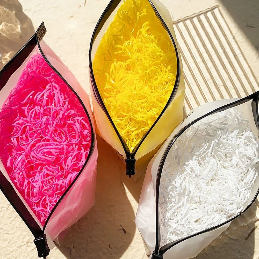 image-500/1000/2000pcs Girls Colourful Disposable Rubber Band Hair Ties Headband Children Ponytail Holder Bands Kids Hair Accessories