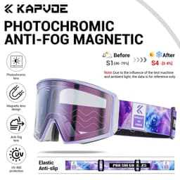 image-KAPVOE Photochromic Men Women Outdoor Sports Ski goggles Anti-fog Snowboarding Snowmobile Glasses UV400 Teen Charistmas Cycling