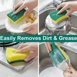 image-Highly absorbent double-sided sponge magic cleaning pot rust sponge cleaning brush kitchen grease cleaning tool