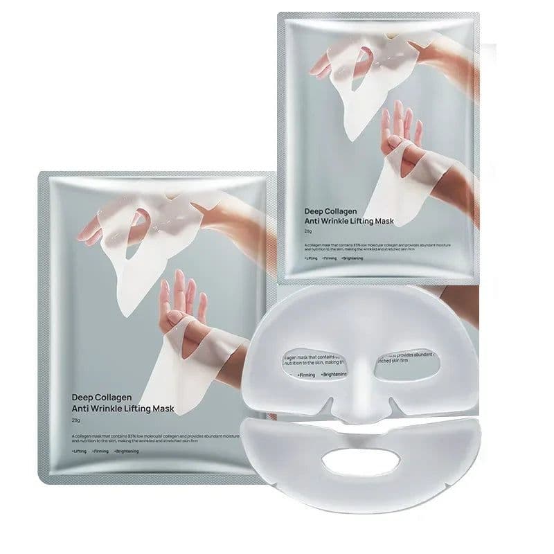image-Deep Collagen Anti Wrinkle Lifting Mask Collagen Face Mask Overnight, Deep Collagen Mask for Lifting Firming Moisturizing(5Pack)