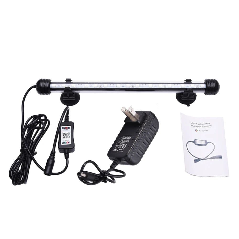 image-LED RGB Aquarium Light 18-38cm Bluetooth-compatible Colour Changing Fish Tank Lamp Waterproof Submersible Plant LED Lights Decor