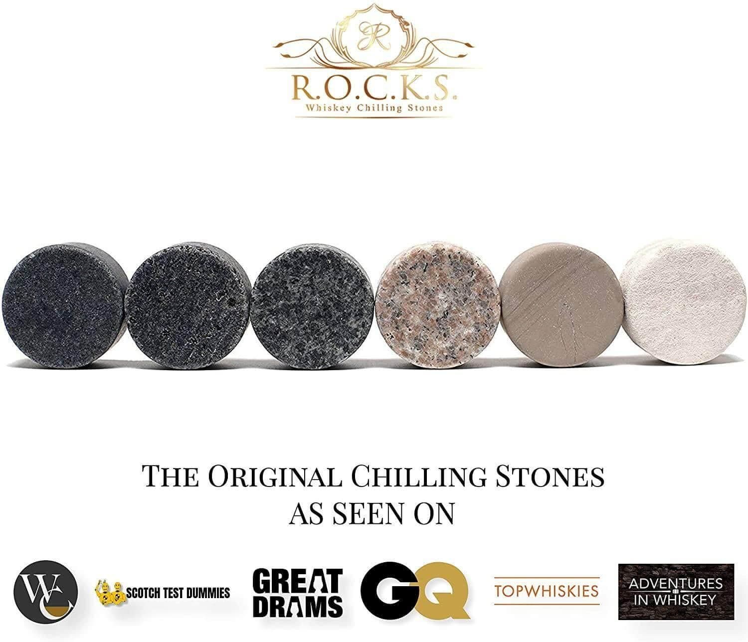 image-Whiskey Chilling Stones Gift Set With 2 Signature Crystal Glasses