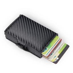 image-Rfid Blocking Protection Men id Credit Card Holder Wallet Leather Metal Aluminum Business Bank Card Case CreditCard Cardholder