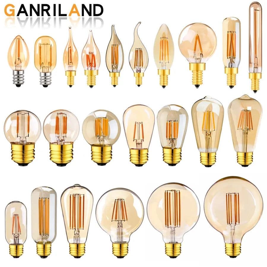 image-E14 E27 LED Bulb 220V Dimmable Vintage LED Filament Light Bulb T22 1W Retro Incandescent Decoration Led Lighting Lamp Ampoule