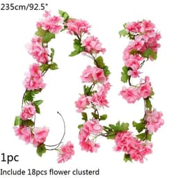 image-Artificial Flower Wisteria Vine Ivy Leaf Garland Silk Rose Flowers Rattan String Vine Wedding Arch Flower Home Garden Decoration