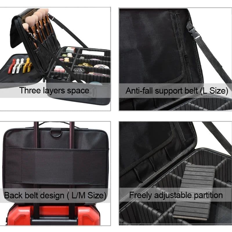 image-New Fashion Women Cosmetic Bag Travel Makeup Professional Make Up Box Cosmetics Pouch Bags Beauty Case For Makeup Artist