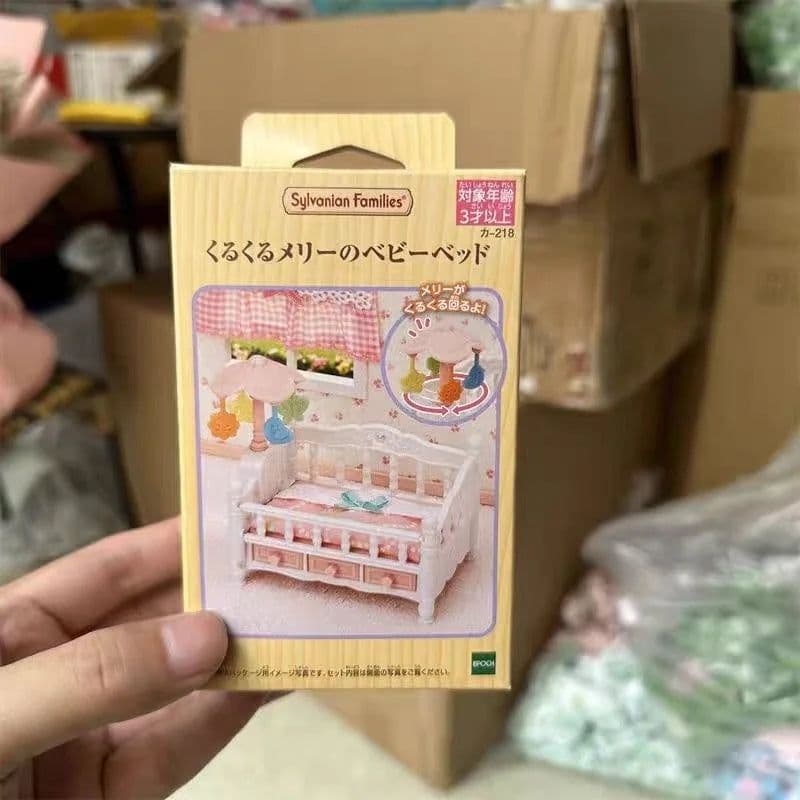 image-Sylvanian Families Girl Toys Kids Girls Authentic Ternurines Baby Bed Sylvanians Family Children's Toy Kitchen Silvania Familiy