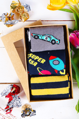 image-Father's Day giftbox with 3 pairs of socks, SUPER