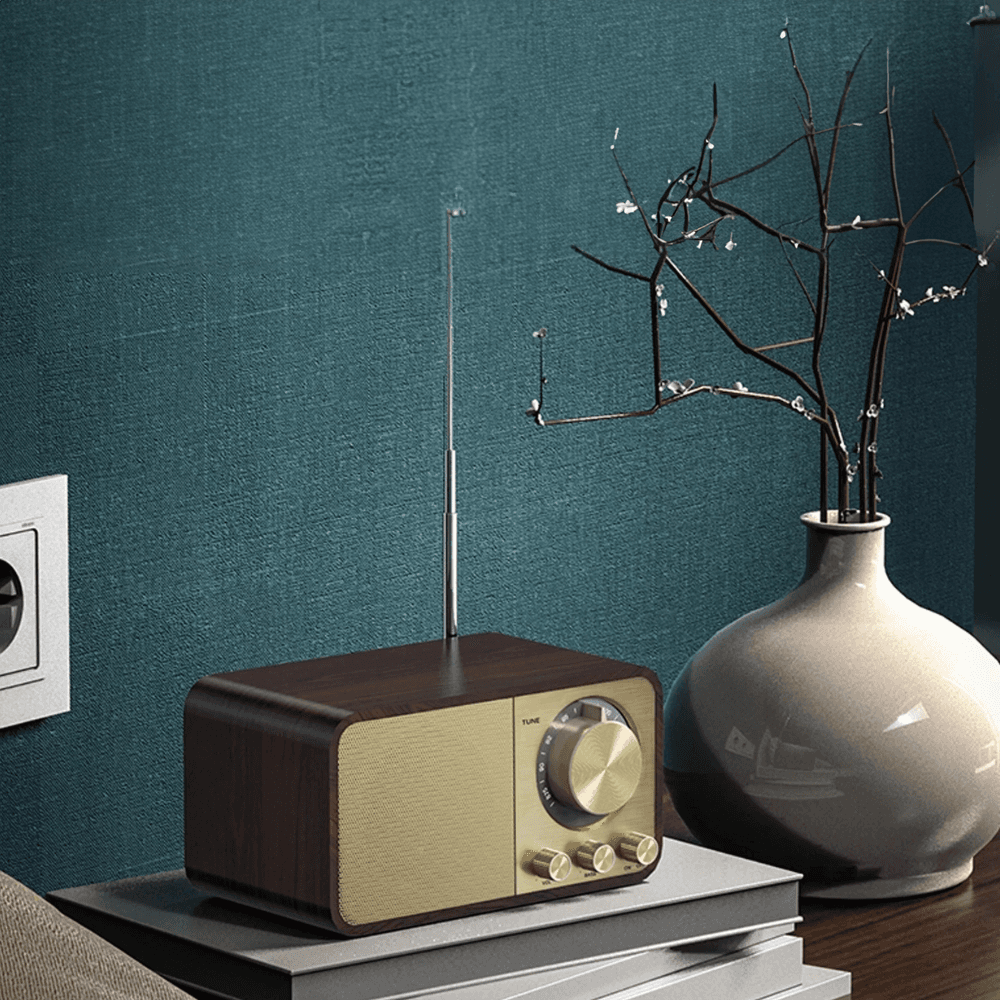 image-Vintage Classic Wood Theme Bluetooth Speaker with Radio