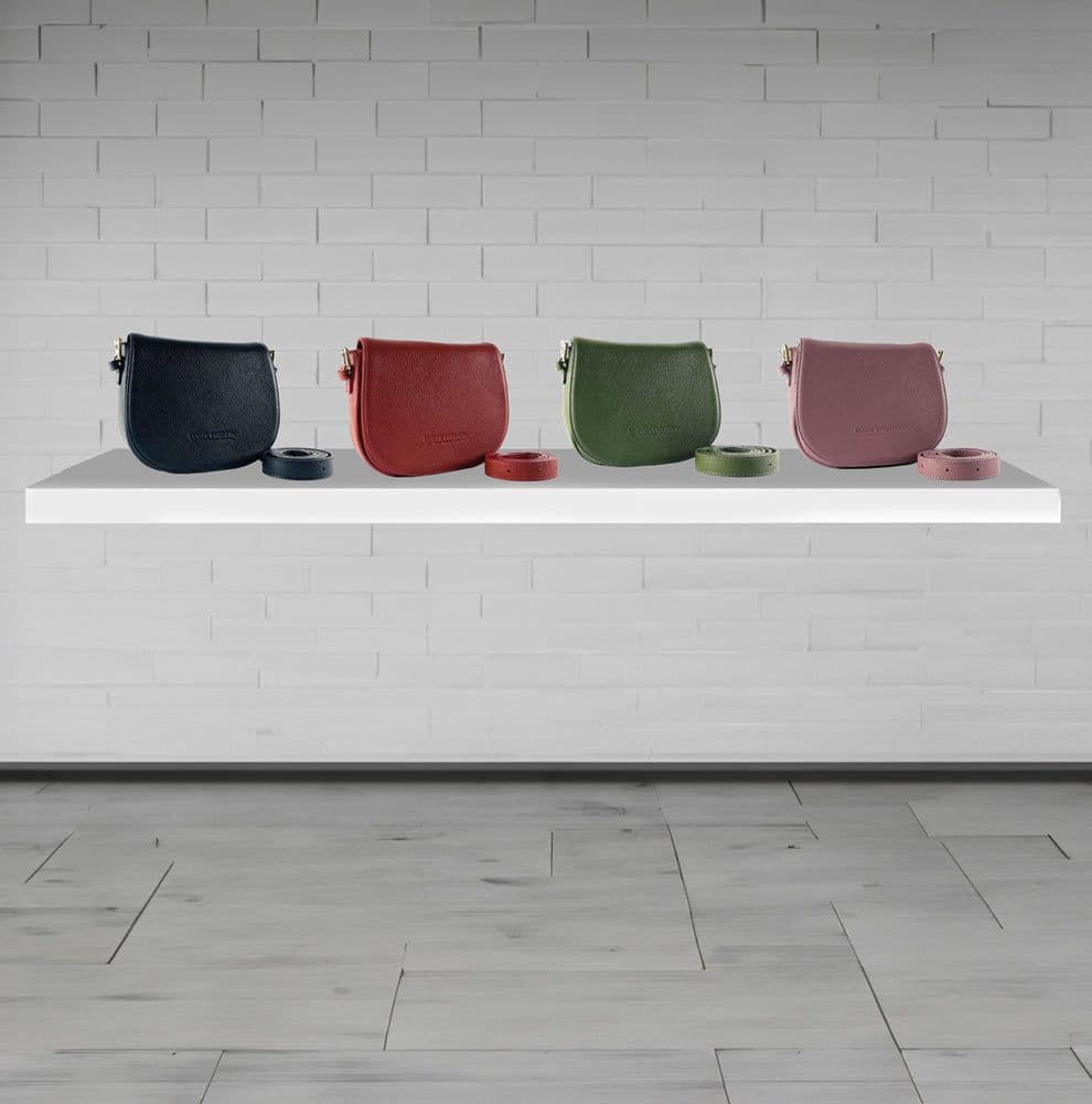 image-RB1002E | Woman bag in genuine leather with shoulder strap | 26 x 20 x 10 cm