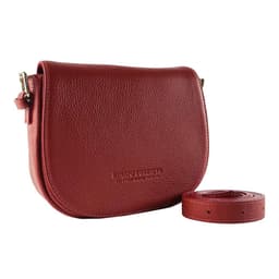 image-RB1002V | Borsa a Tracolla in Vera Pelle Made in Italy con Tracolla removibile in pelle e attacchi con fibbie in metallo Oro Lucido - Colore Rosso - Dimensioni: cm 26 x 20 x 10