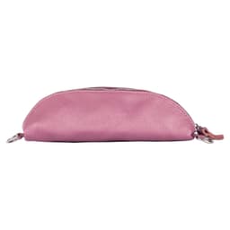image-RB1015AZ | Waist bag with removable shoulder strap in Genuine Leather Made in Italy. Attachments with shiny nickel metal snap hooks - Antique pink color - Dimensions: 24 x 14 x 7