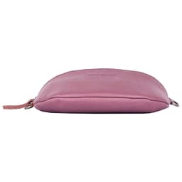 image-RB1015AZ | Waist bag with removable shoulder strap in Genuine Leather Made in Italy. Attachments with shiny nickel metal snap hooks - Antique pink color - Dimensions: 24 x 14 x 7