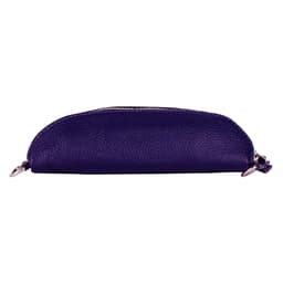image-RB1015Y | Marsupio con tracolla removibile in Vera Pelle Made in Italy. Attacchi con moschettoni in metallo Nickel Lucido - Colore Viola - Dimensioni: 24 x 14 x 7