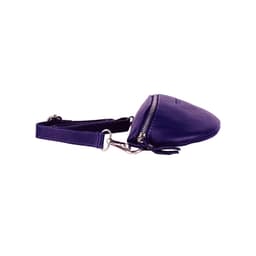 image-RB1015Y | Marsupio con tracolla removibile in Vera Pelle Made in Italy. Attacchi con moschettoni in metallo Nickel Lucido - Colore Viola - Dimensioni: 24 x 14 x 7