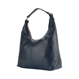 image-RB1017A | Borsa Donna a spalla Morbida in Vera Pelle Made in Italy con manico singolo e tracolla removibile. Attacchi con moschettoni in metallo Oro Lucido - Colore Nero - Dimensioni: cm 36 x 40 x 13