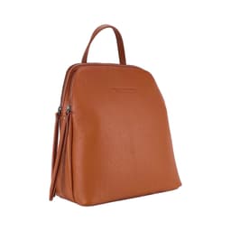 image-RB1018AM | Zaino Donna Doppio scomparto in Vera Pelle Made in Italy con spallacci regolabili. Accessori in metallo Canna di Fucile - Colore Paprika - Dimensioni: cm 26 x 30 x 14,5