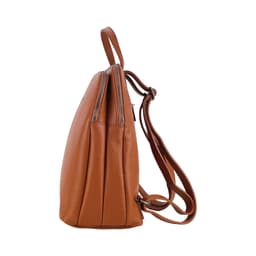 image-RB1018AM | Zaino Donna Doppio scomparto in Vera Pelle Made in Italy con spallacci regolabili. Accessori in metallo Canna di Fucile - Colore Paprika - Dimensioni: cm 26 x 30 x 14,5