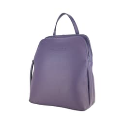 image-RB1018Y | Genuine Leather Double Compartment Women's Backpack Made in Italy with adjustable shoulder straps. Gunmetal metal accessories - Purple color - Dimensions: 26 x 30 x 14.5 cm