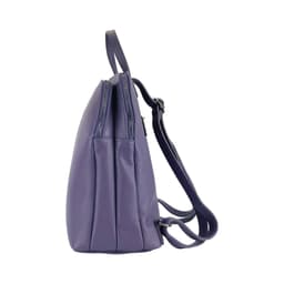 image-RB1018Y | Genuine Leather Double Compartment Women's Backpack Made in Italy with adjustable shoulder straps. Gunmetal metal accessories - Purple color - Dimensions: 26 x 30 x 14.5 cm