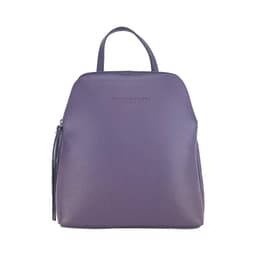 image-RB1018Y | Zaino Donna Doppio scomparto in Vera Pelle Made in Italy con spallacci regolabili. Accessori in metallo Canna di Fucile - Colore Viola - Dimensioni: cm 26 x 30 x 14,5