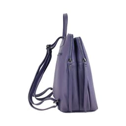 image-RB1018Y | Zaino Donna Doppio scomparto in Vera Pelle Made in Italy con spallacci regolabili. Accessori in metallo Canna di Fucile - Colore Viola - Dimensioni: cm 26 x 30 x 14,5