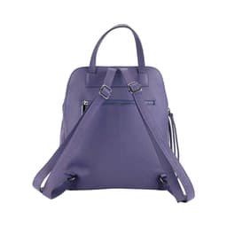 image-RB1018Y | Zaino Donna Doppio scomparto in Vera Pelle Made in Italy con spallacci regolabili. Accessori in metallo Canna di Fucile - Colore Viola - Dimensioni: cm 26 x 30 x 14,5