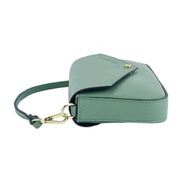 image-RB1023BF | Borsa piccola a Spalla con Tracolla a catena removibile in Vera Pelle Made in Italy. Pattina di Chiusura. Accessori in metallo Oro Lucido - Colore Menta - Dimensioni: cm 22 x 12 x 3