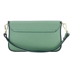 image-RB1023BF | Borsa piccola a Spalla con Tracolla a catena removibile in Vera Pelle Made in Italy. Pattina di Chiusura. Accessori in metallo Oro Lucido - Colore Menta - Dimensioni: cm 22 x 12 x 3