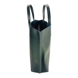 image-RB1024A | Women's handbag in genuine leather Made in Italy with removable shoulder strap. Large internal removable bag. Polished gunmetal accessories - Black color - Dimensions: 48x31x11 cm