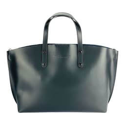 image-RB1024A | Borsa Donna a Mano in Vera Pelle Made in Italy con tracolla removibile. Sacca grande interna estraibile. Accessori Canna di Fucile Lucido - Colore Nero - Dimensioni: cm 48x31x11