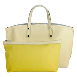 image-RB1024AL | Borsa Donna a Mano in Vera Pelle Made in Italy con tracolla removibile. Sacca grande interna estraibile. Accessori Canna di Fucile Lucido - Colore Beige - Dimensioni: cm 48x31x11