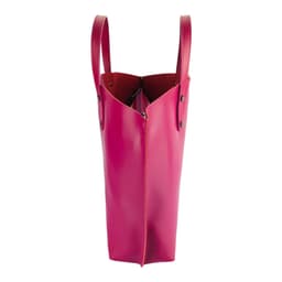 image-RB1024BE | Women's handbag in genuine leather Made in Italy with removable shoulder strap. Large internal removable bag. Glossy gunmetal accessories - Fuchsia color - Dimensions: 48x31x11 cm