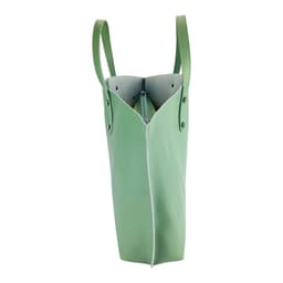 image-RB1024BF | Borsa Donna a Mano in Vera Pelle Made in Italy con tracolla removibile. Sacca grande interna estraibile. Accessori Canna di Fucile Lucido - Colore Menta - Dimensioni: cm 48x31x11