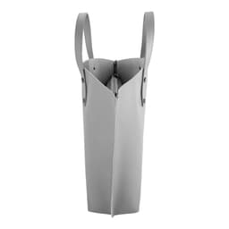 image-RB1024F | Women's handbag in genuine leather Made in Italy with removable shoulder strap. Large internal removable bag. Polished gunmetal accessories - Gray color - Dimensions: 48x31x11 cm