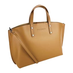 image-RB1024S | Borsa Donna a Mano in Vera Pelle Made in Italy con tracolla removibile. Sacca grande interna estraibile. Accessori Canna di Fucile Lucido - Colore Cognac - Dimensioni: cm 48x31x11