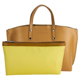 image-RB1024S | Borsa Donna a Mano in Vera Pelle Made in Italy con tracolla removibile. Sacca grande interna estraibile. Accessori Canna di Fucile Lucido - Colore Cognac - Dimensioni: cm 48x31x11