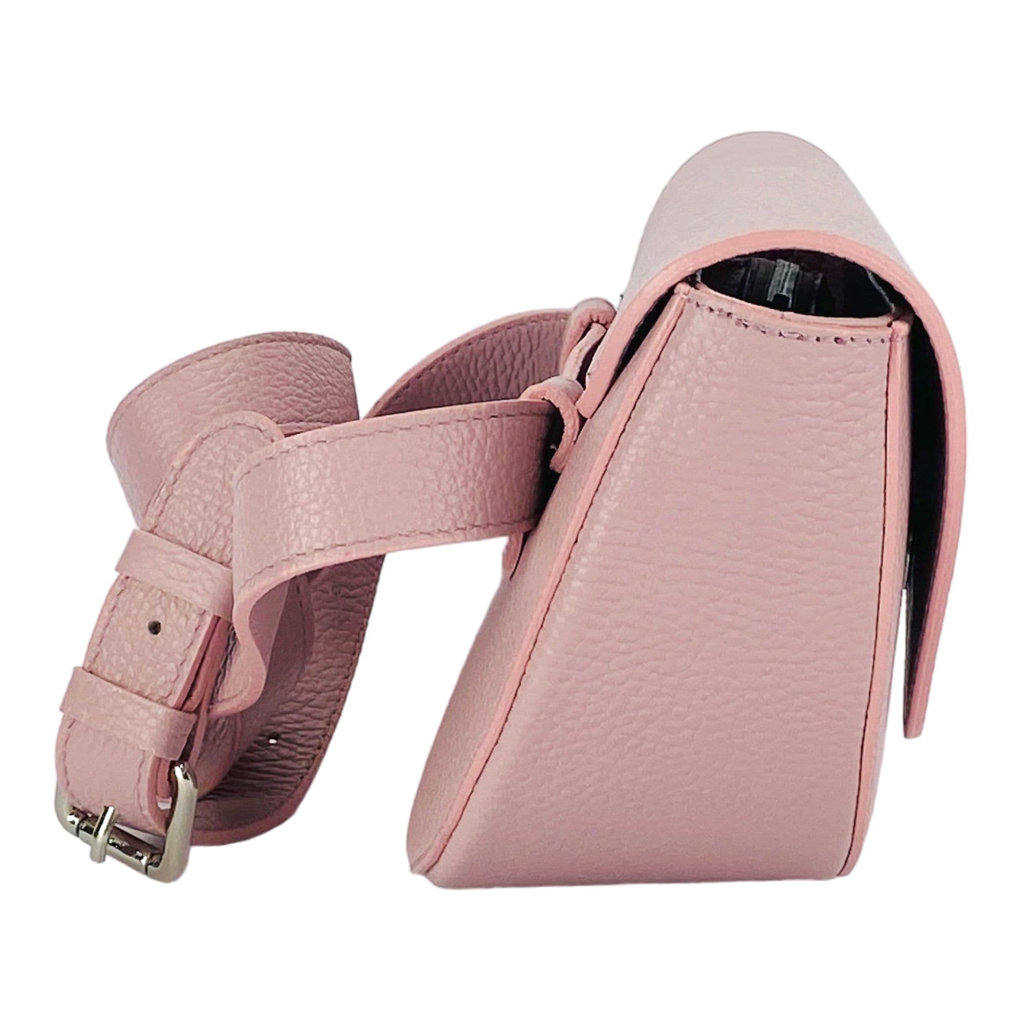 image-RB1027AZ | Borsa Donna a Bandoliera stondata in Vera Pelle Made in Italy. Tracolla removibile e regolabile in pelle. Accessori Nickel Lucido - Colore Rosa Antico - Dimensioni: cm 25 x 15 x 9