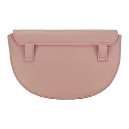 image-RB1027AZ | Borsa Donna a Bandoliera stondata in Vera Pelle Made in Italy. Tracolla removibile e regolabile in pelle. Accessori Nickel Lucido - Colore Rosa Antico - Dimensioni: cm 25 x 15 x 9