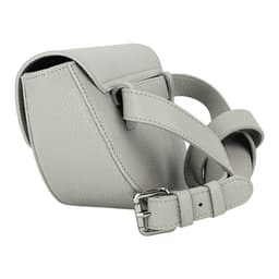 image-RB1027BO | Borsa Donna a Bandoliera stondata in Vera Pelle Made in Italy. Tracolla removibile e regolabile in pelle. Accessori Nickel Lucido - Colore Ghiaccio - Dimensioni: cm 25 x 15 x 9