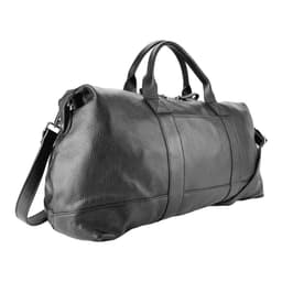 image-RB1029A | Made in Italy Genuine Leather Travel Bag with adjustable and removable shoulder strap. Zipper closure and accessories in shiny nickel metal - Black color - Dimensions: 57 x 26 x 24 cm
