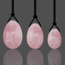 image-Rose Quartz Stone Yoni Egg Set Vaginal Tightening Love Eggs Exerciser