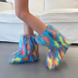 image-New autumn and winter women's outdoor warm non-slip boots furry