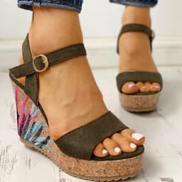 image-2021 Dropship Wedges Shoes High Heels Casual Platform Print