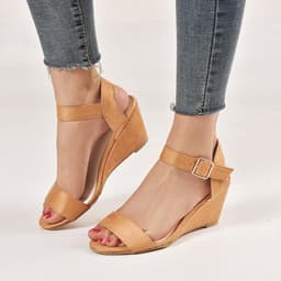 image-High Heel Sandals Summer 2021 Buckle Fish Mouth Womens Flat Big Size